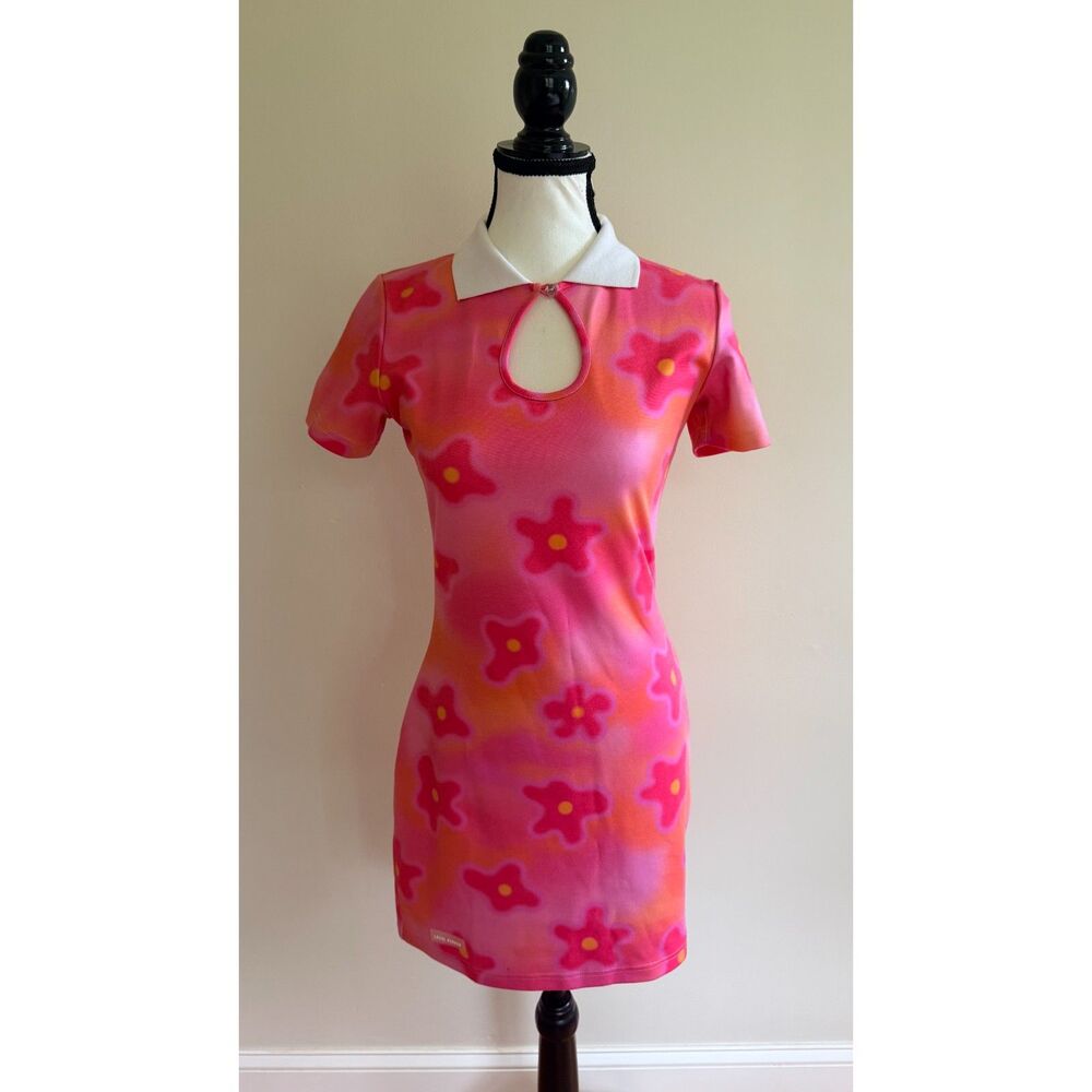 Local Heroes Pink Flower Collared Mini Dress XS